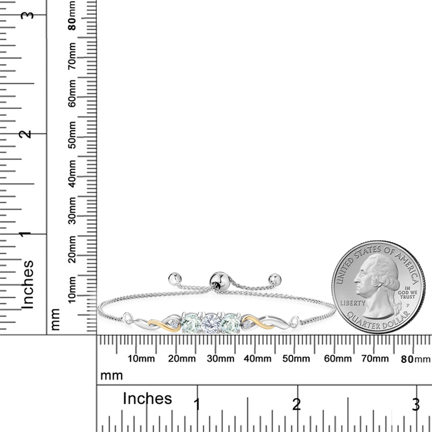 Lab Grown Diamond_Bracelet in 925 Sterling Silver and 10K Yellow Gold