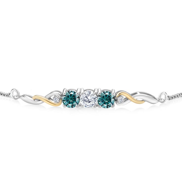 Lab Grown Diamond_Bracelet in 925 Sterling Silver and 10K Yellow Gold
