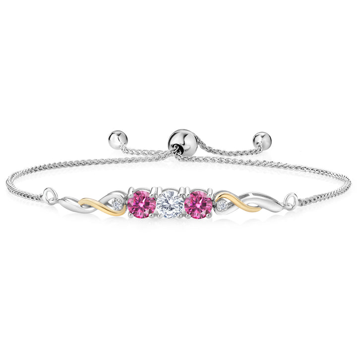 Lab Grown Diamond_Bracelet in 925 Sterling Silver and 10K Yellow Gold