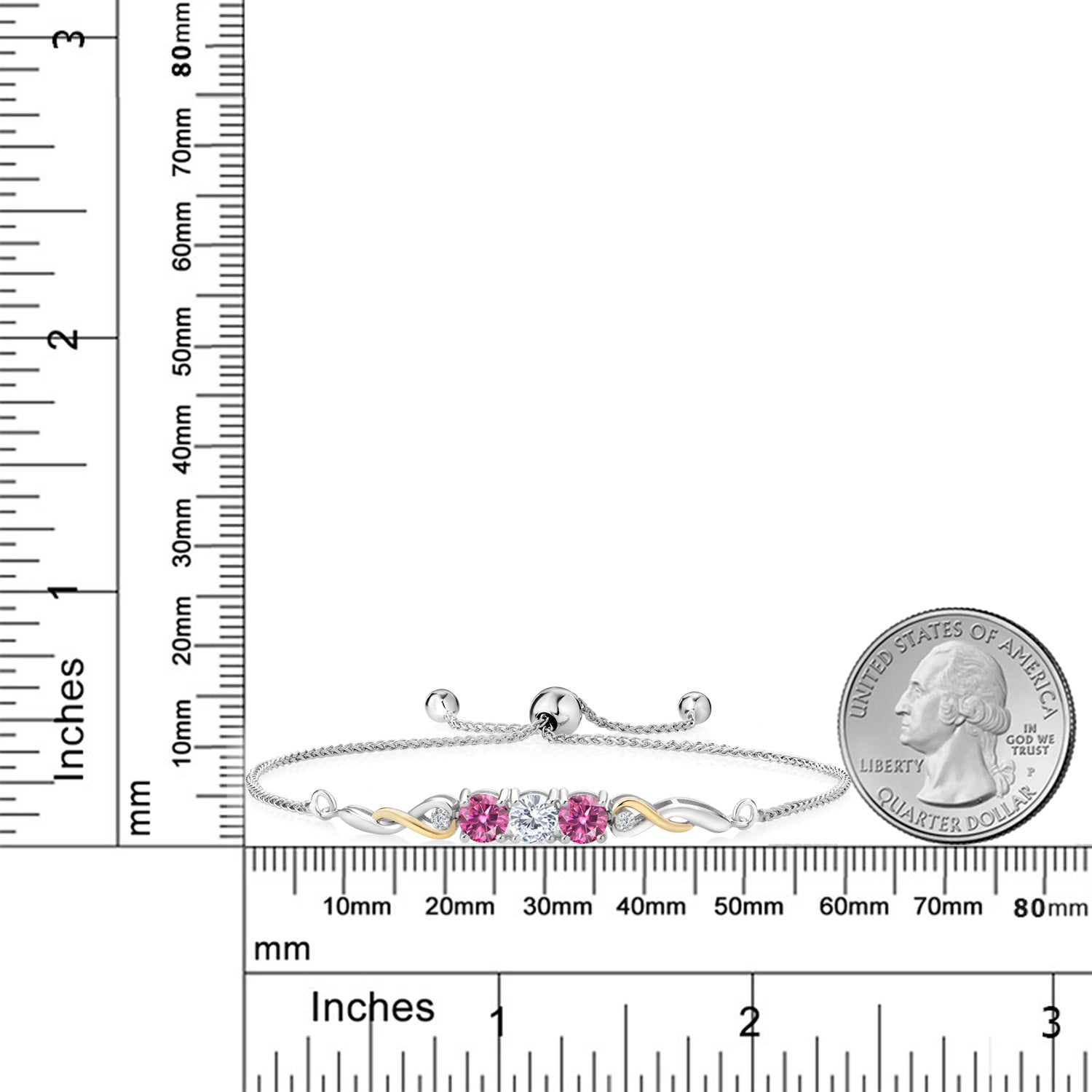 Lab Grown Diamond_Bracelet in 925 Sterling Silver and 10K Yellow Gold