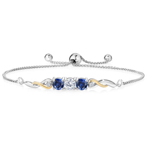 Lab Grown Diamond_Bracelet in 925 Sterling Silver and 10K Yellow Gold