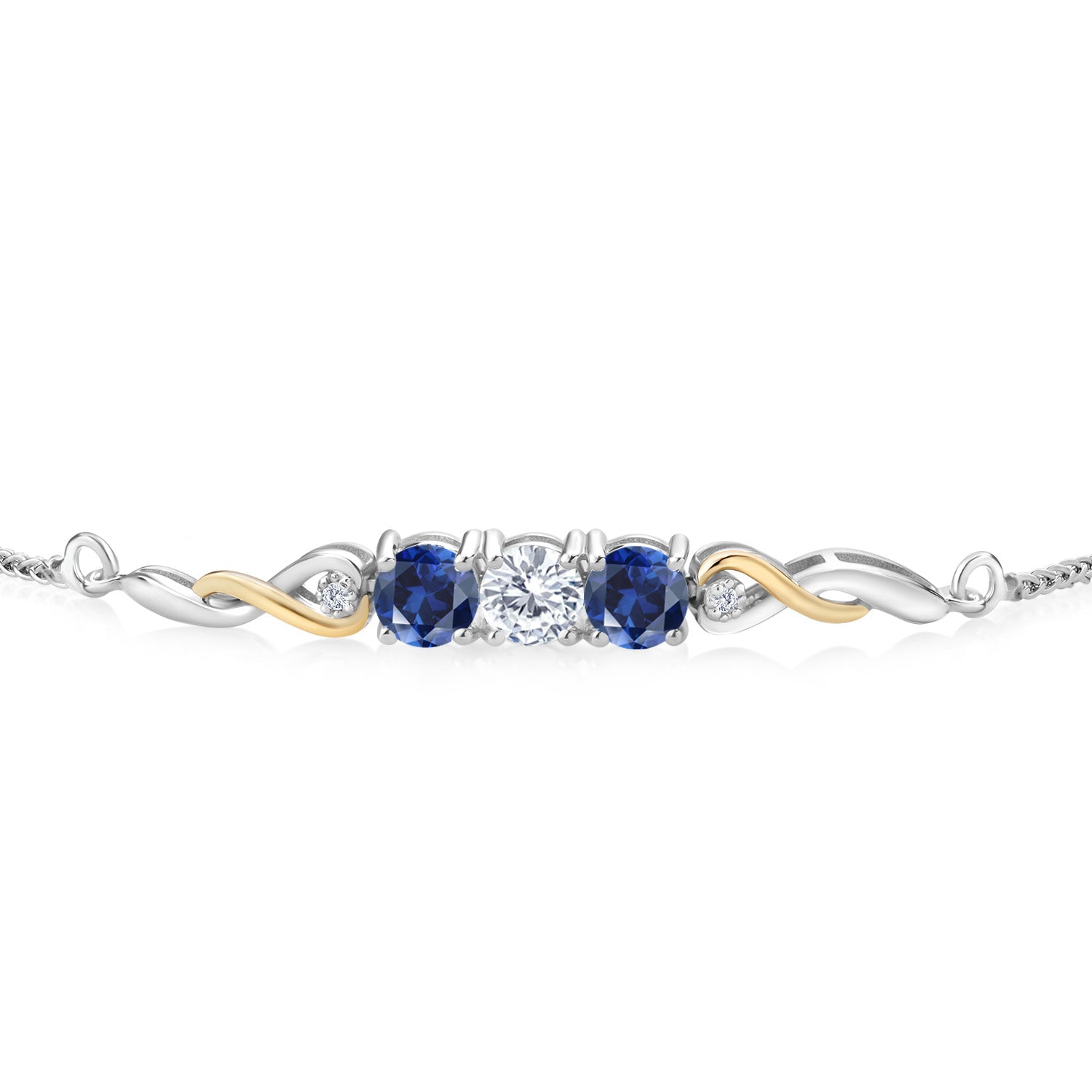 Lab Grown Diamond_Bracelet in 925 Sterling Silver and 10K Yellow Gold