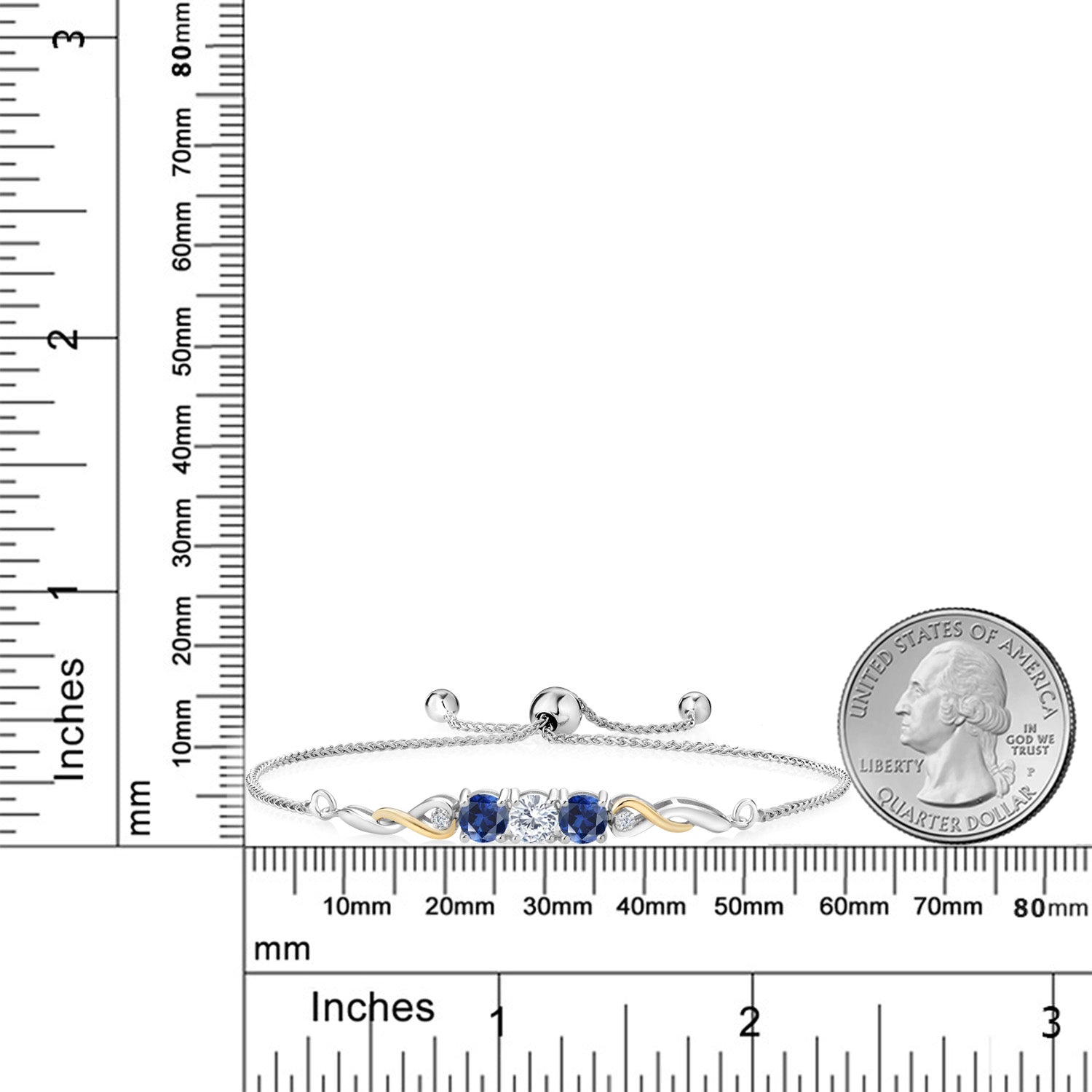 Lab Grown Diamond_Bracelet in 925 Sterling Silver and 10K Yellow Gold