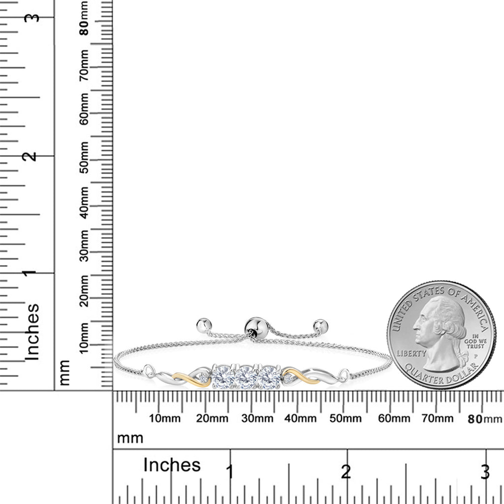 Lab Grown Diamond_Bracelet in 925 Sterling Silver and 10K Yellow Gold