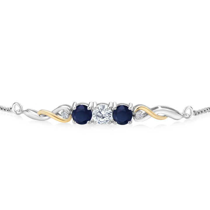 Lab Grown Diamond_Bracelet in 925 Sterling Silver and 10K Yellow Gold