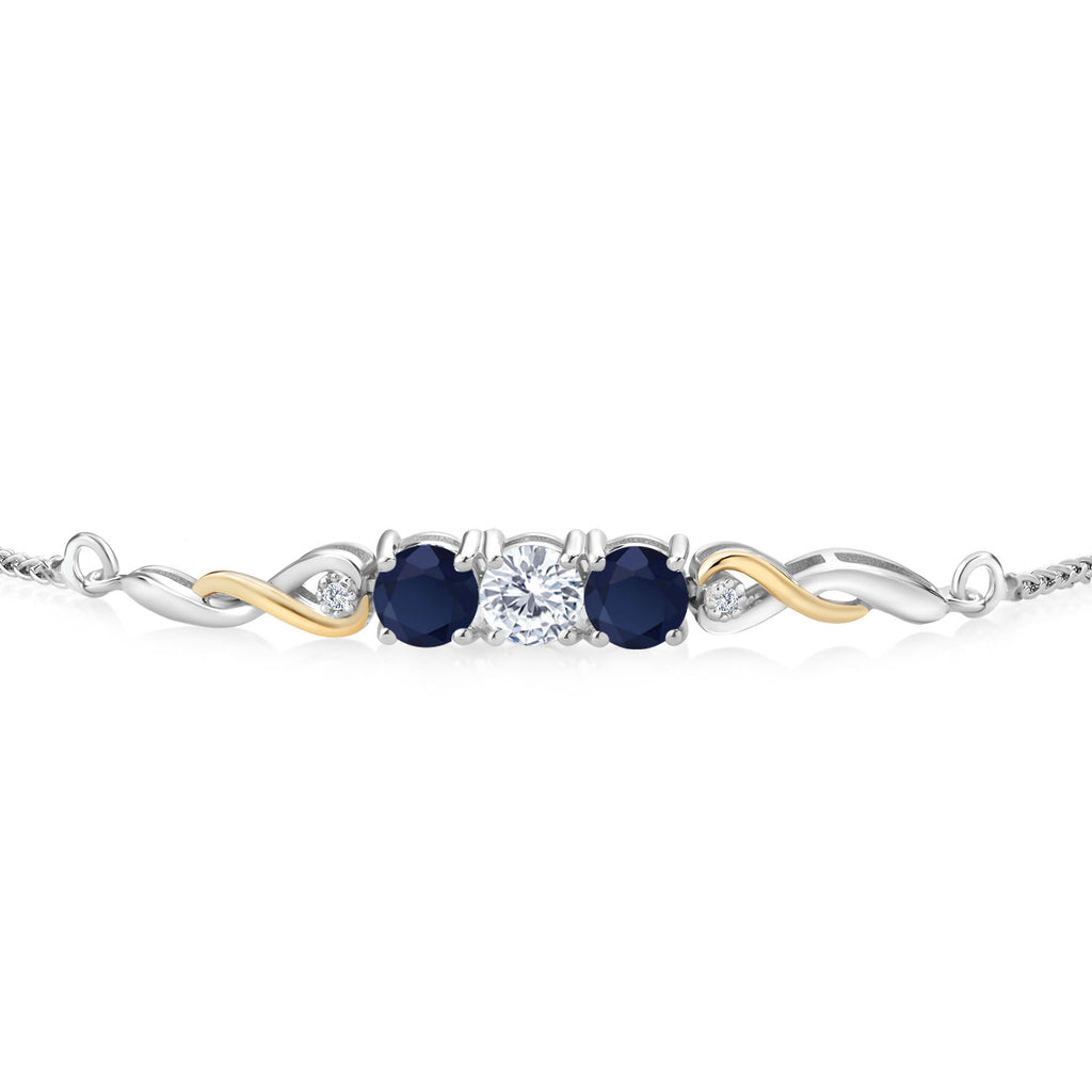 Lab Grown Diamond_Bracelet in 925 Sterling Silver and 10K Yellow Gold