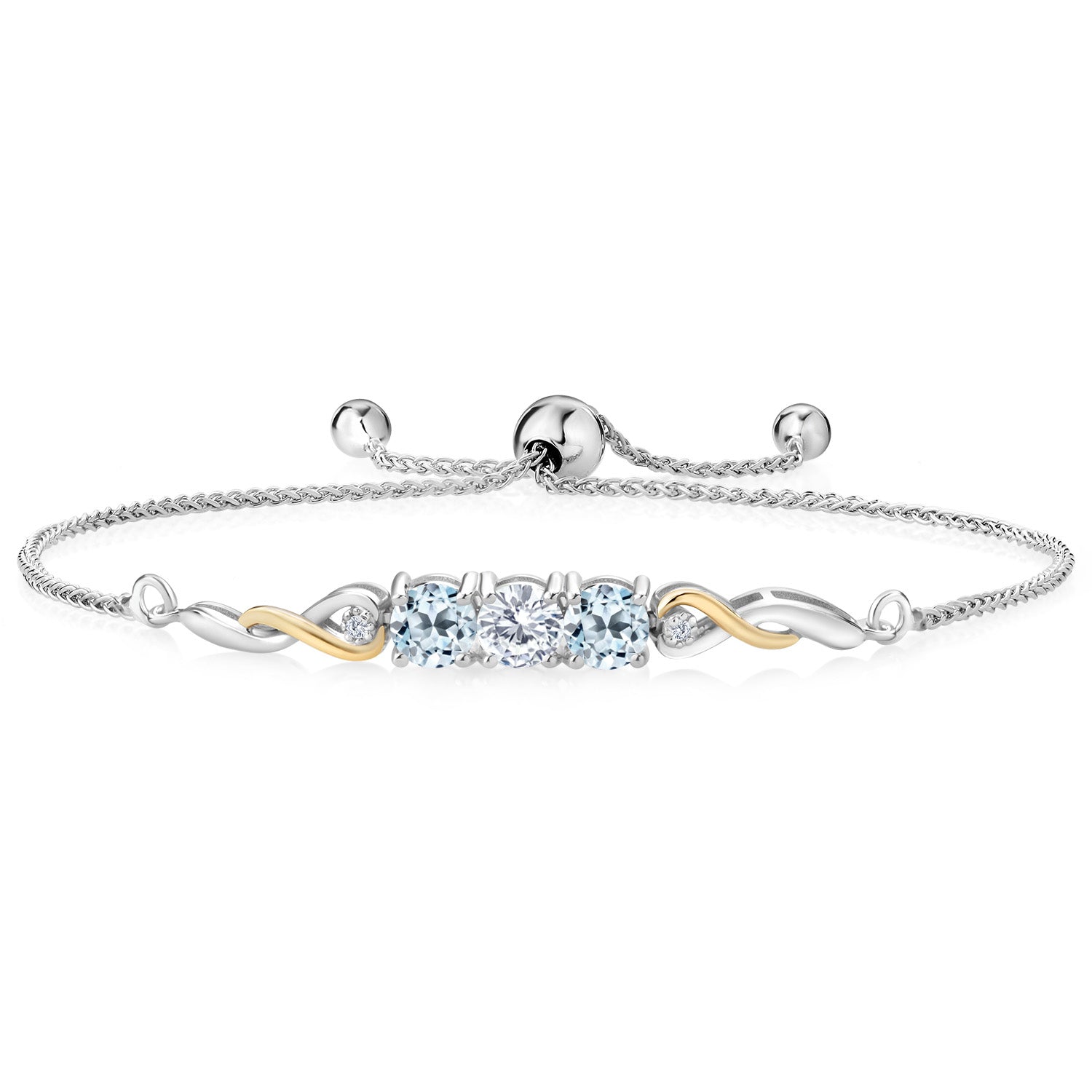 Lab Grown Diamond_Bracelet in 925 Sterling Silver and 10K Yellow Gold