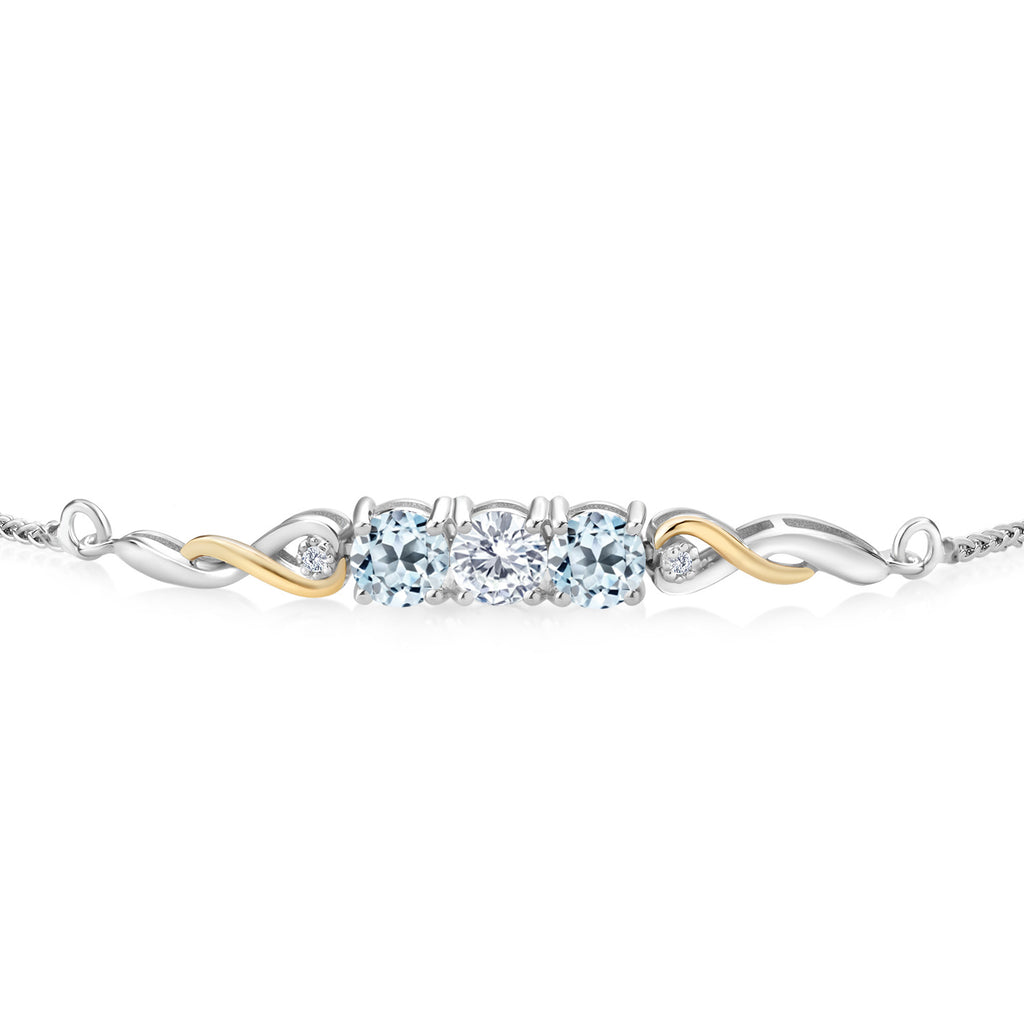 Lab Grown Diamond_Bracelet in 925 Sterling Silver and 10K Yellow Gold