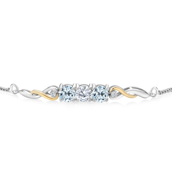 Lab Grown Diamond_Bracelet in 925 Sterling Silver and 10K Yellow Gold