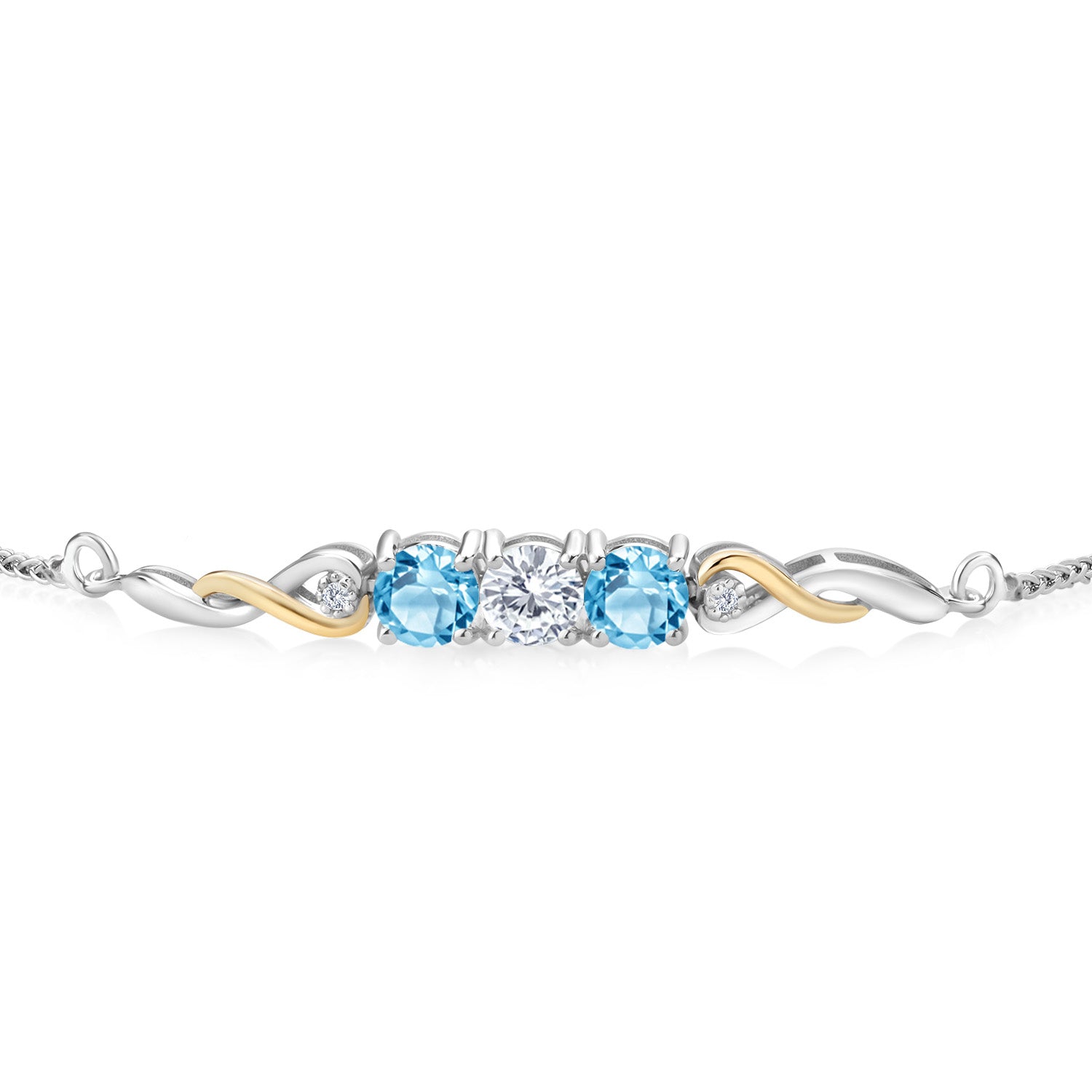 Lab Grown Diamond_Bracelet in 925 Sterling Silver and 10K Yellow Gold