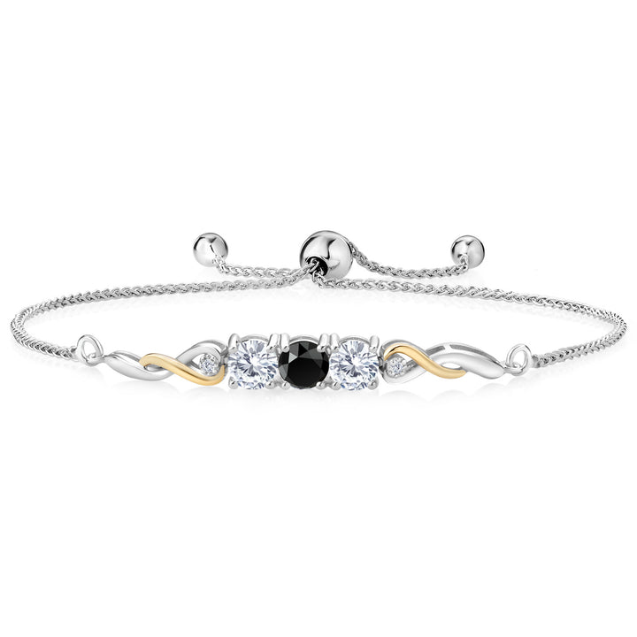 Onyx - December_Bracelet in 925 Sterling Silver and 10K Yellow Gold