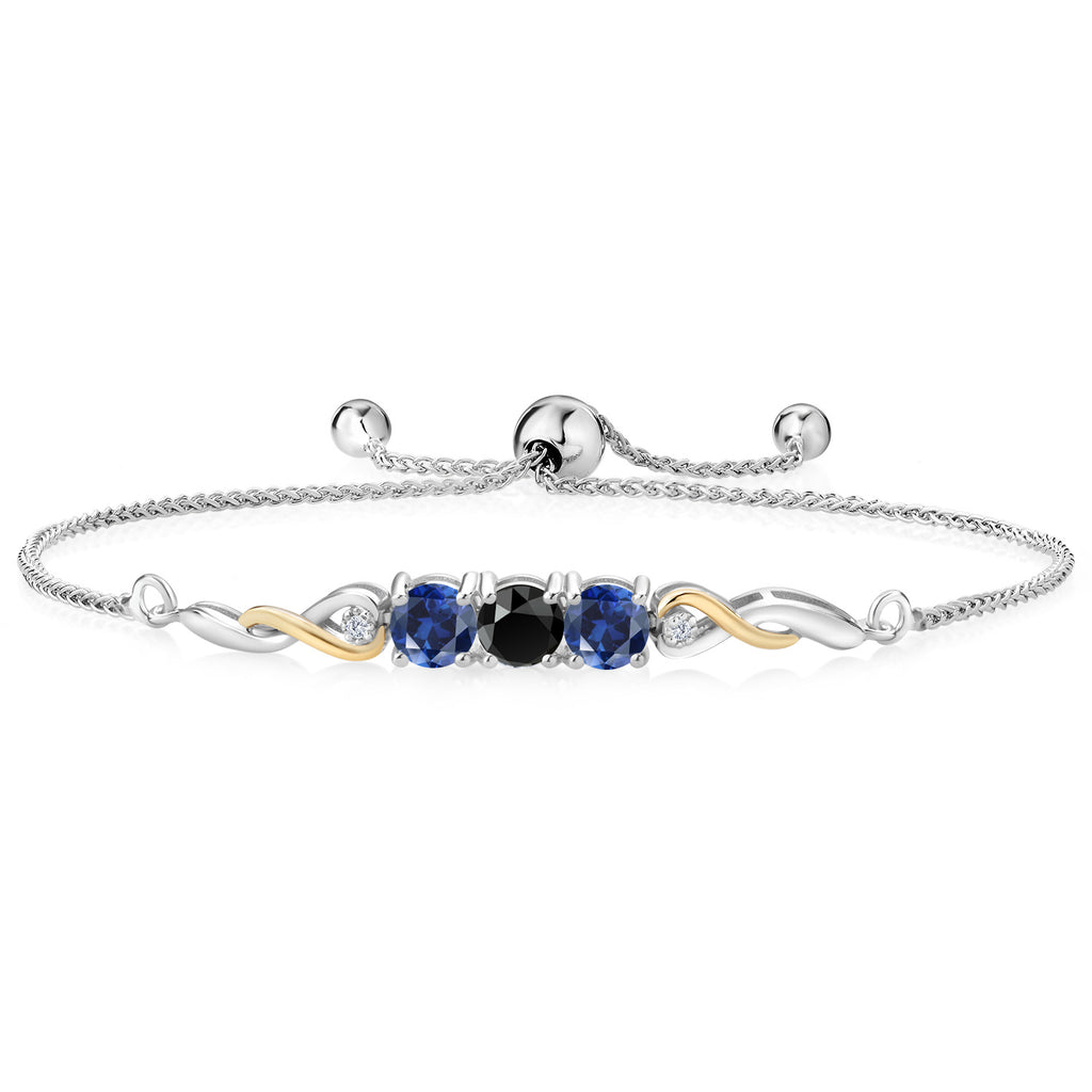 Onyx - December_Bracelet in 925 Sterling Silver and 10K Yellow Gold