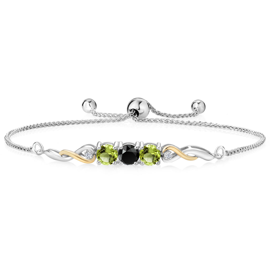 Onyx - December_Bracelet in 925 Sterling Silver and 10K Yellow Gold