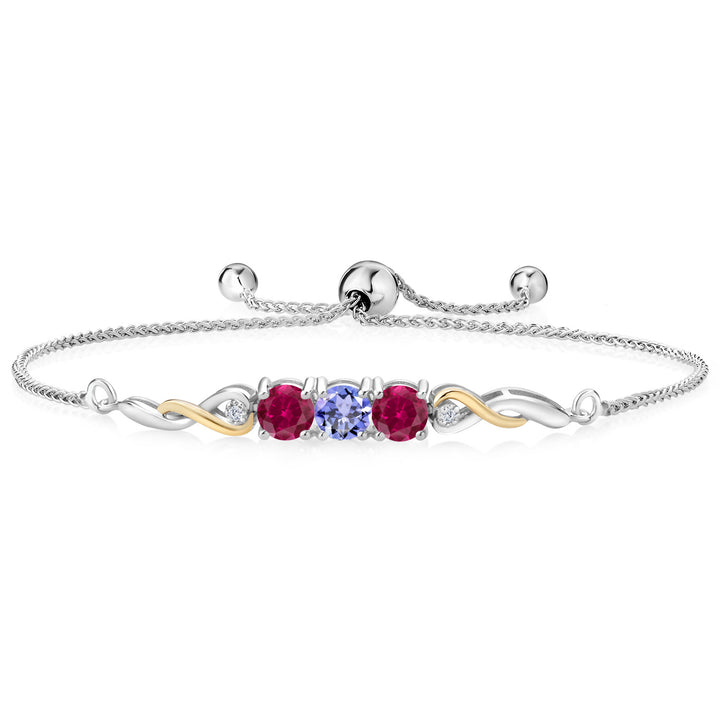 Tanzanite - December_Bracelet in 925 Sterling Silver and 10K Yellow Gold