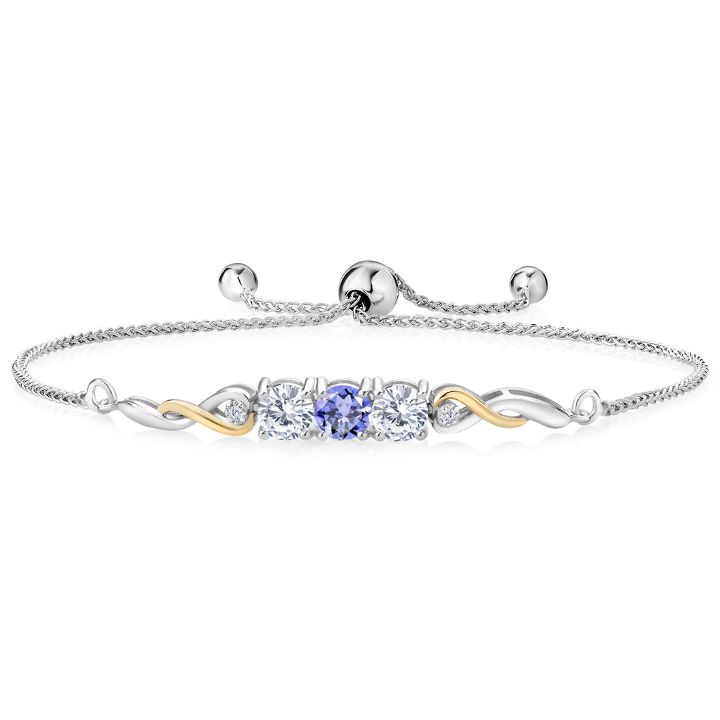 Tanzanite - December_Bracelet in 925 Sterling Silver and 10K Yellow Gold