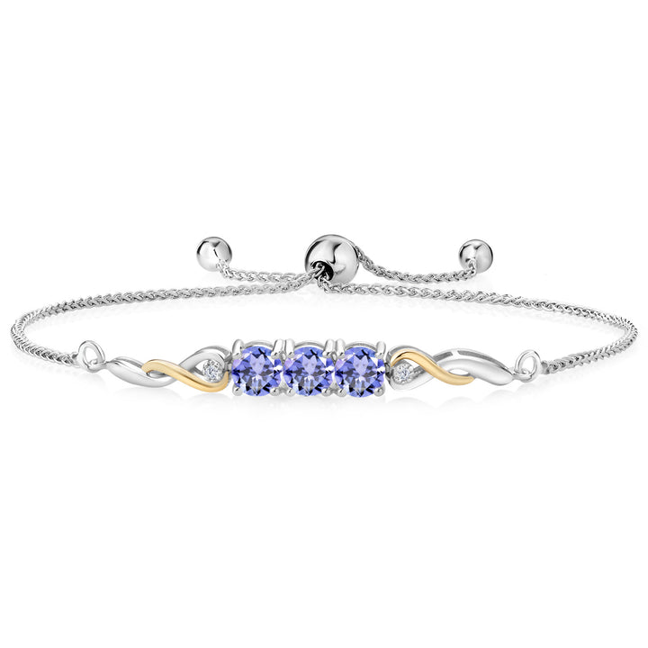 Tanzanite - December_Bracelet in 925 Sterling Silver and 10K Yellow Gold