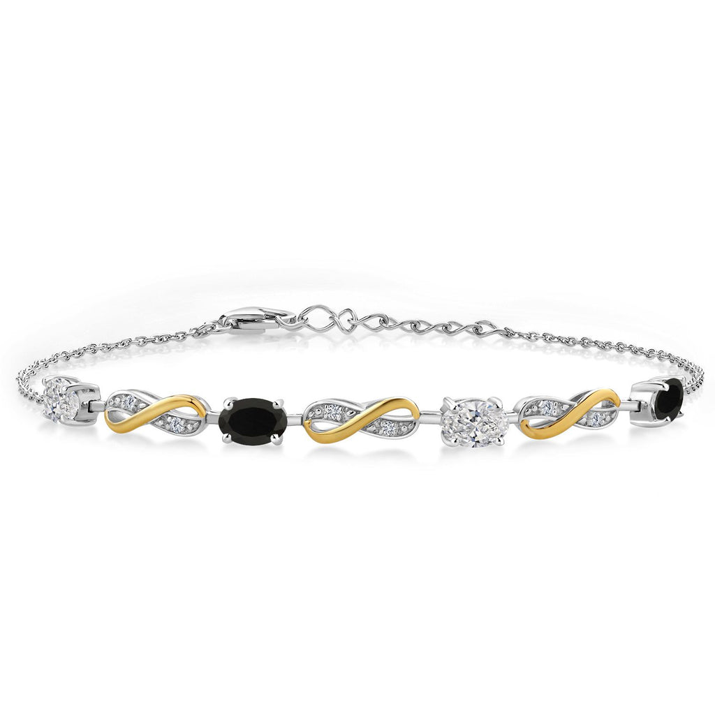 Onyx - December_Bracelet in 925 Sterling Silver and 10K Yellow Gold
