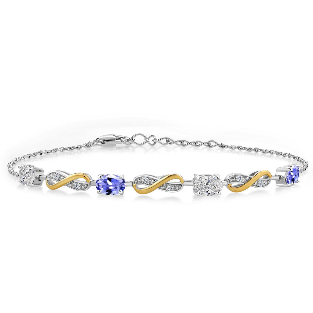 Tanzanite - December_Bracelet in 925 Sterling Silver and 10K Yellow Gold