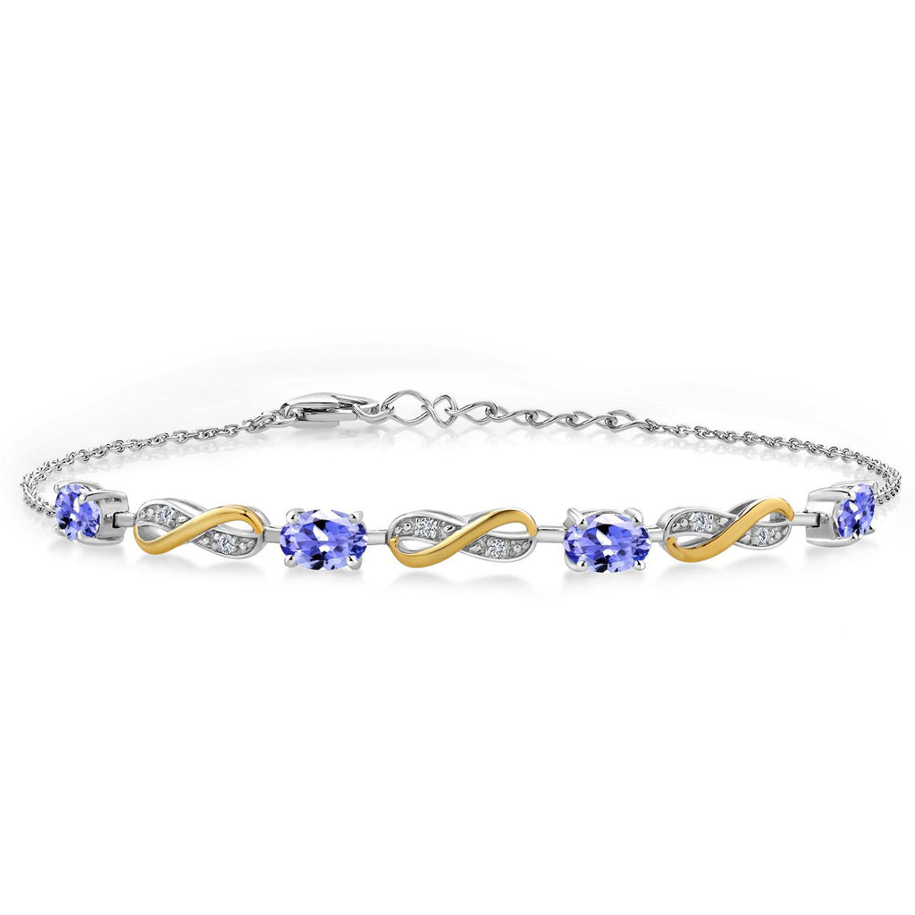 Tanzanite - December_Bracelet in 925 Sterling Silver and 10K Yellow Gold