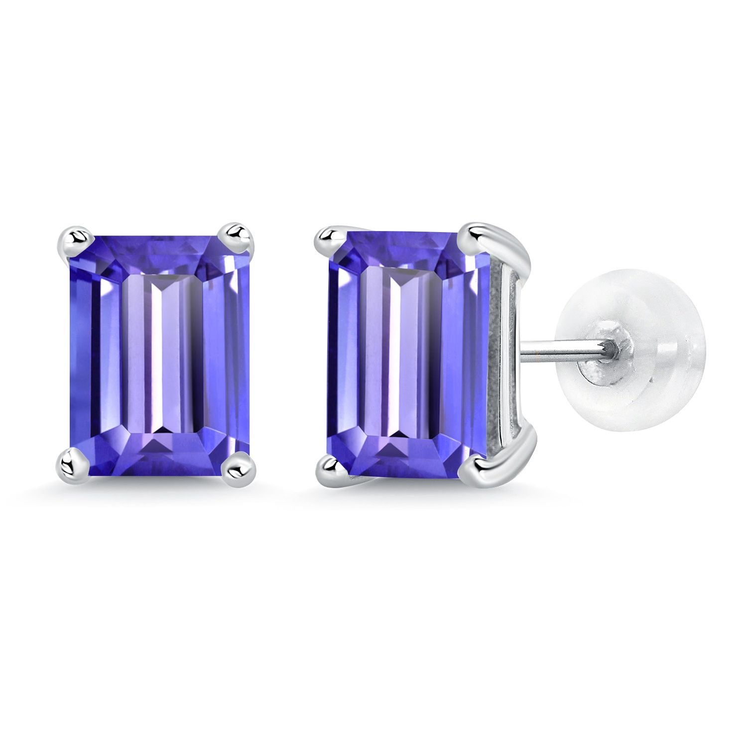 Tanzanite - December_Earrings in 14K White Gold