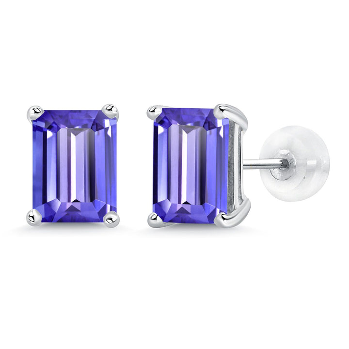 Tanzanite - December_Earrings in 14K White Gold