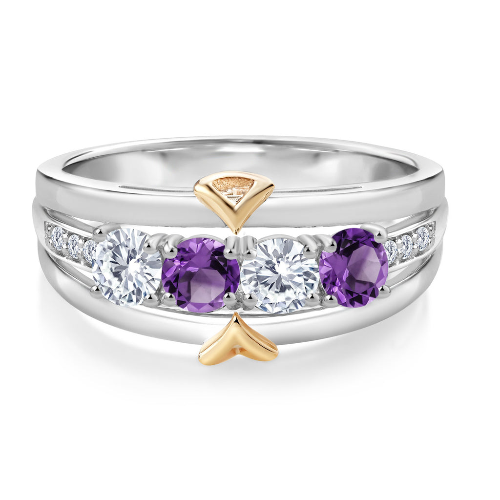 Ring in 925 Sterling Silver and 10K Yellow Gold