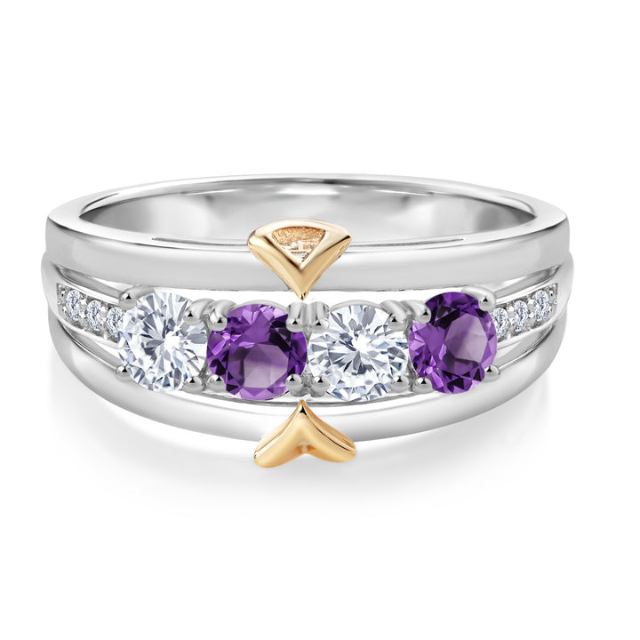 Ring in 925 Sterling Silver and 10K Yellow Gold