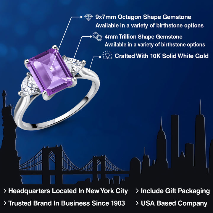 Amethyst - February_7.5_Ring in 10K White Gold