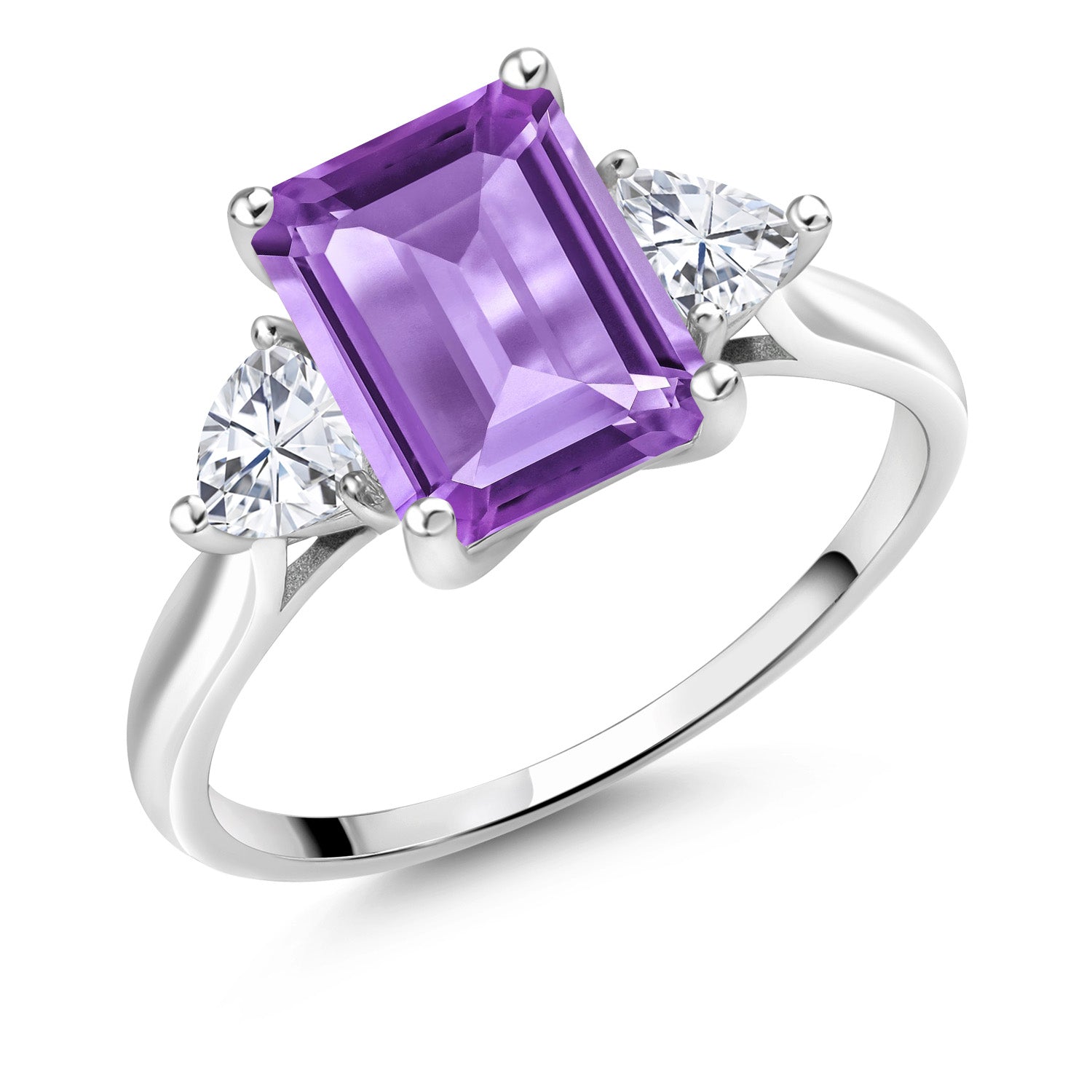 Amethyst - February_7.5_Ring in 10K White Gold