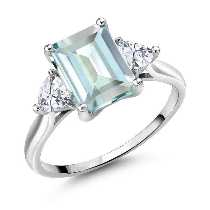 Created Aquamarine - March_5_Ring in 10K White Gold