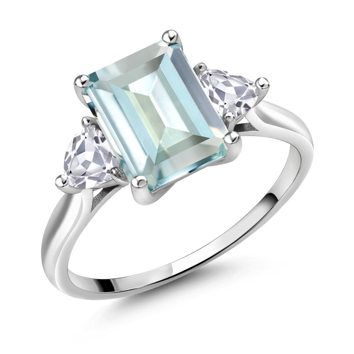 Created Aquamarine - March_5_Ring in 10K White Gold