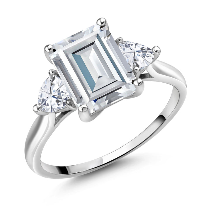 White Moissanite - April_5_Ring in 10K White Gold