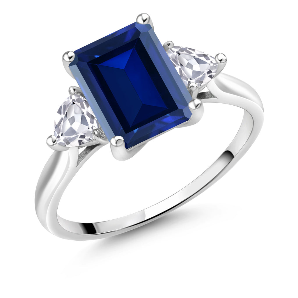 Blue Created Sapphire - September_6_Ring in 10K White Gold