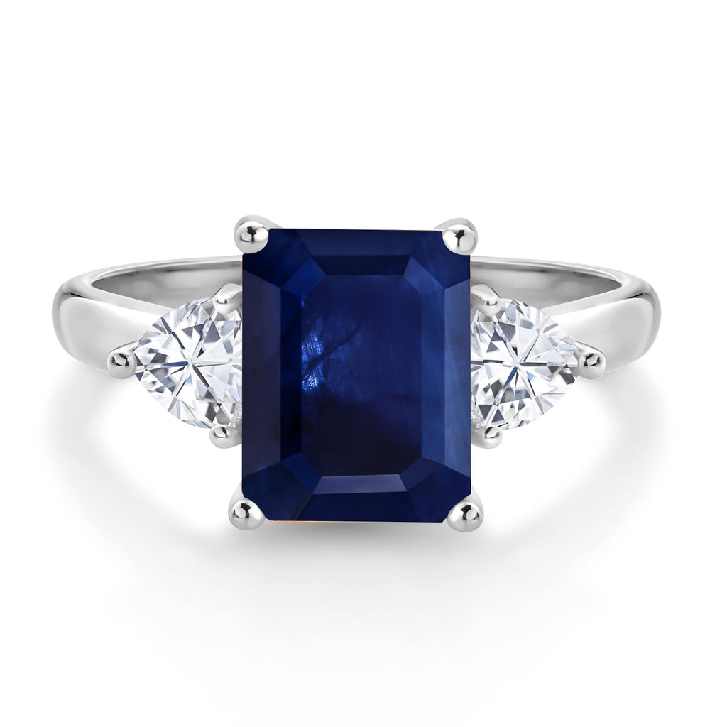 Blue Sapphire - September_8_Ring in 10K White Gold