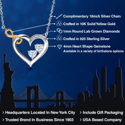 Necklace in 925 Sterling Silver and 10K Yellow Gold