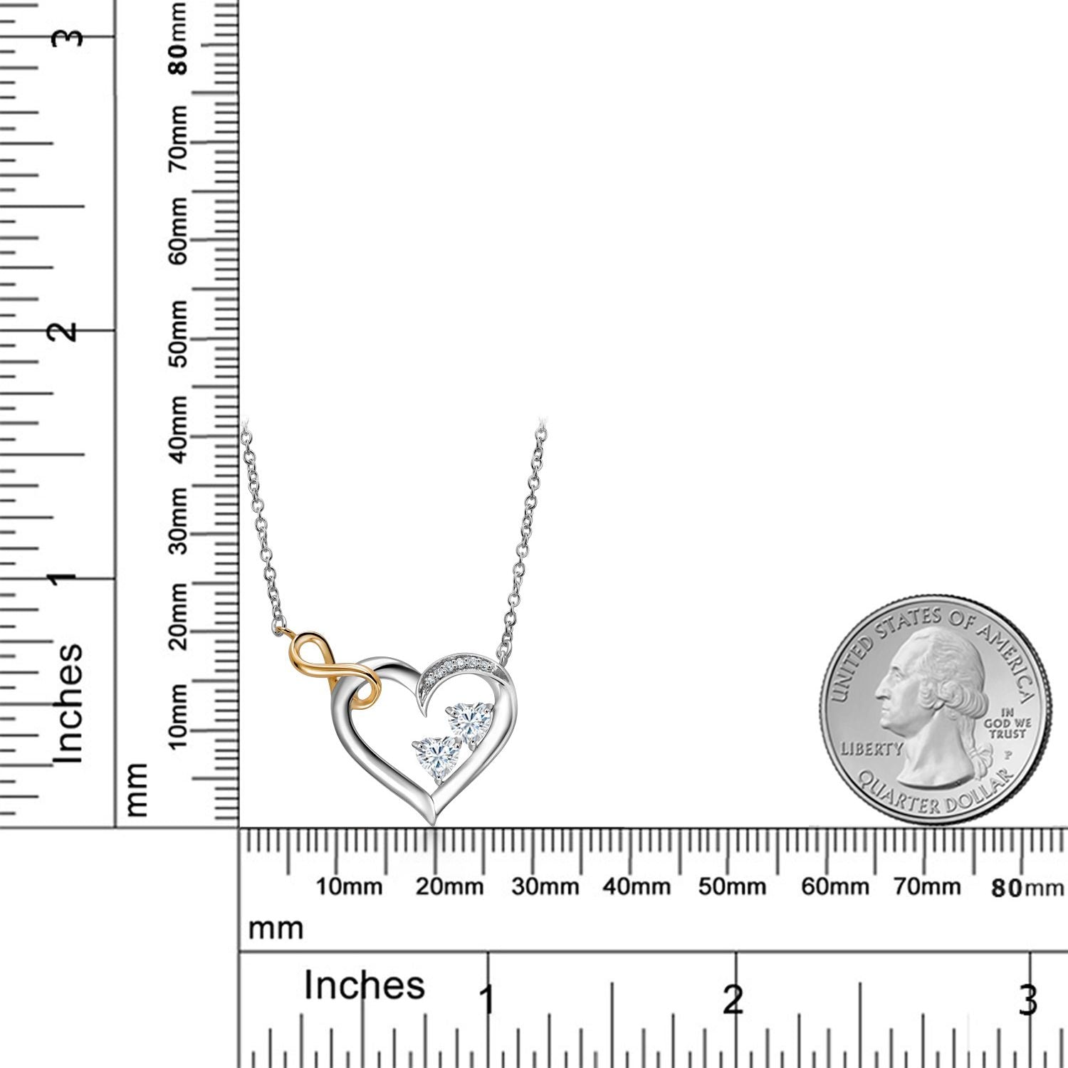 Necklace in 925 Sterling Silver and 10K Yellow Gold