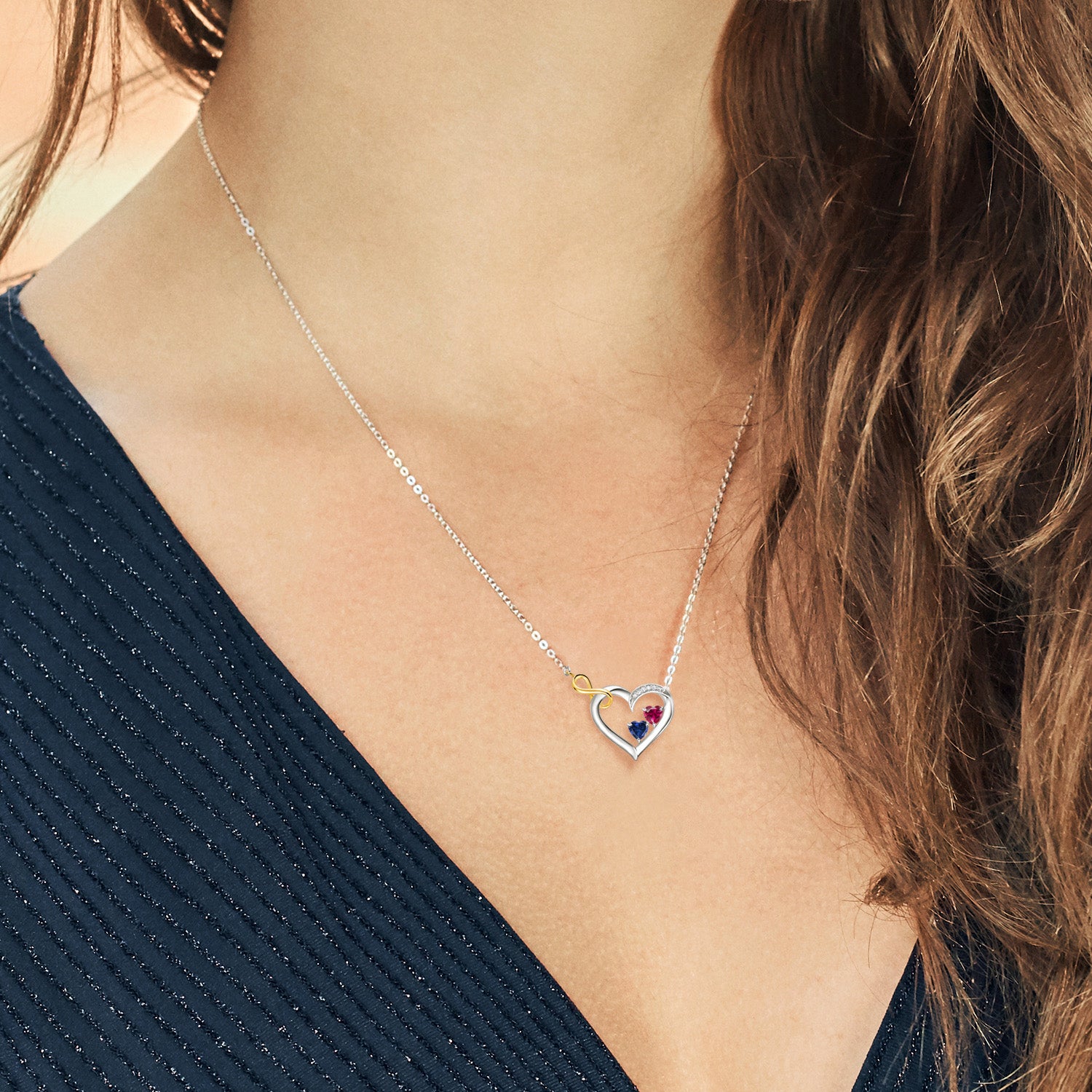 Necklace in 925 Sterling Silver and 10K Yellow Gold