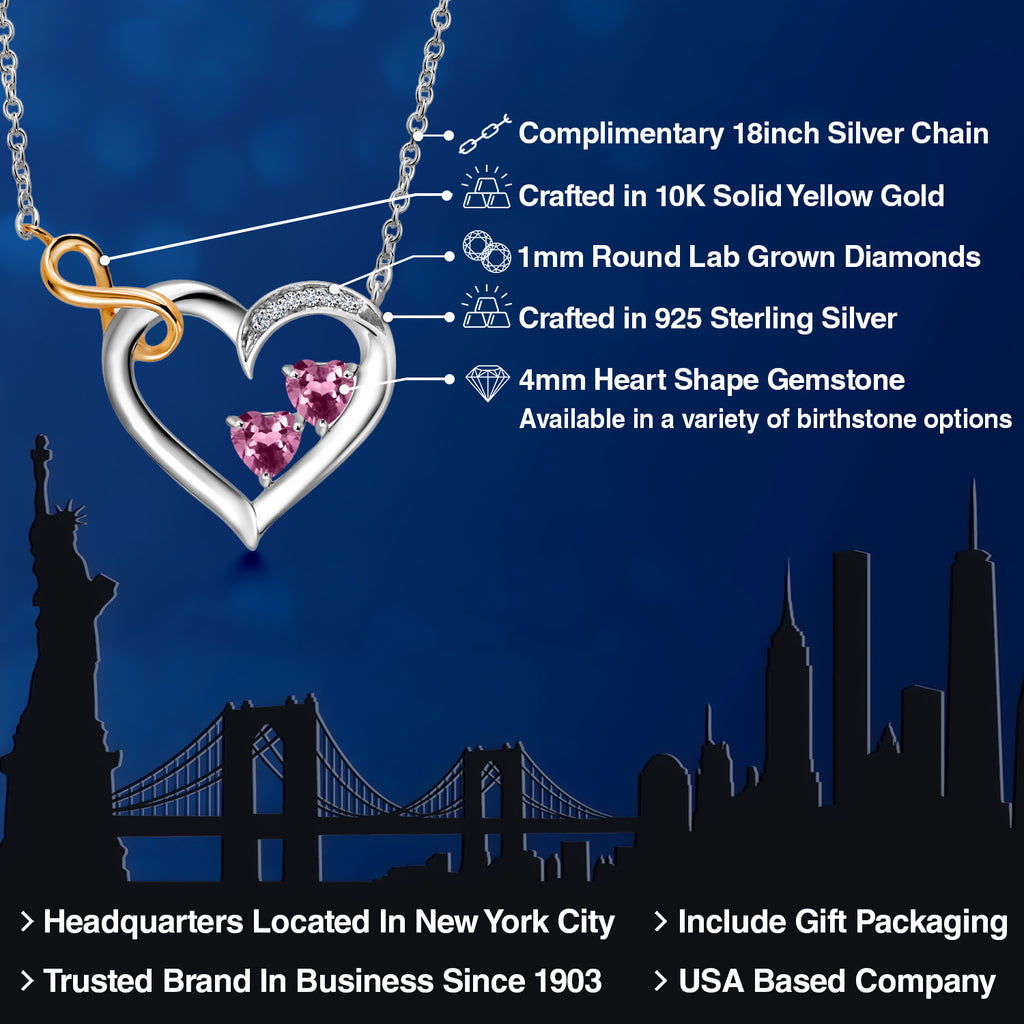 Necklace in 925 Sterling Silver and 10K Yellow Gold