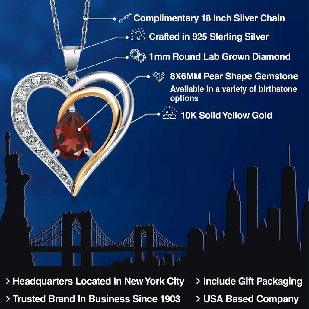 Pendant in 925 Sterling Silver and 10K Yellow Gold