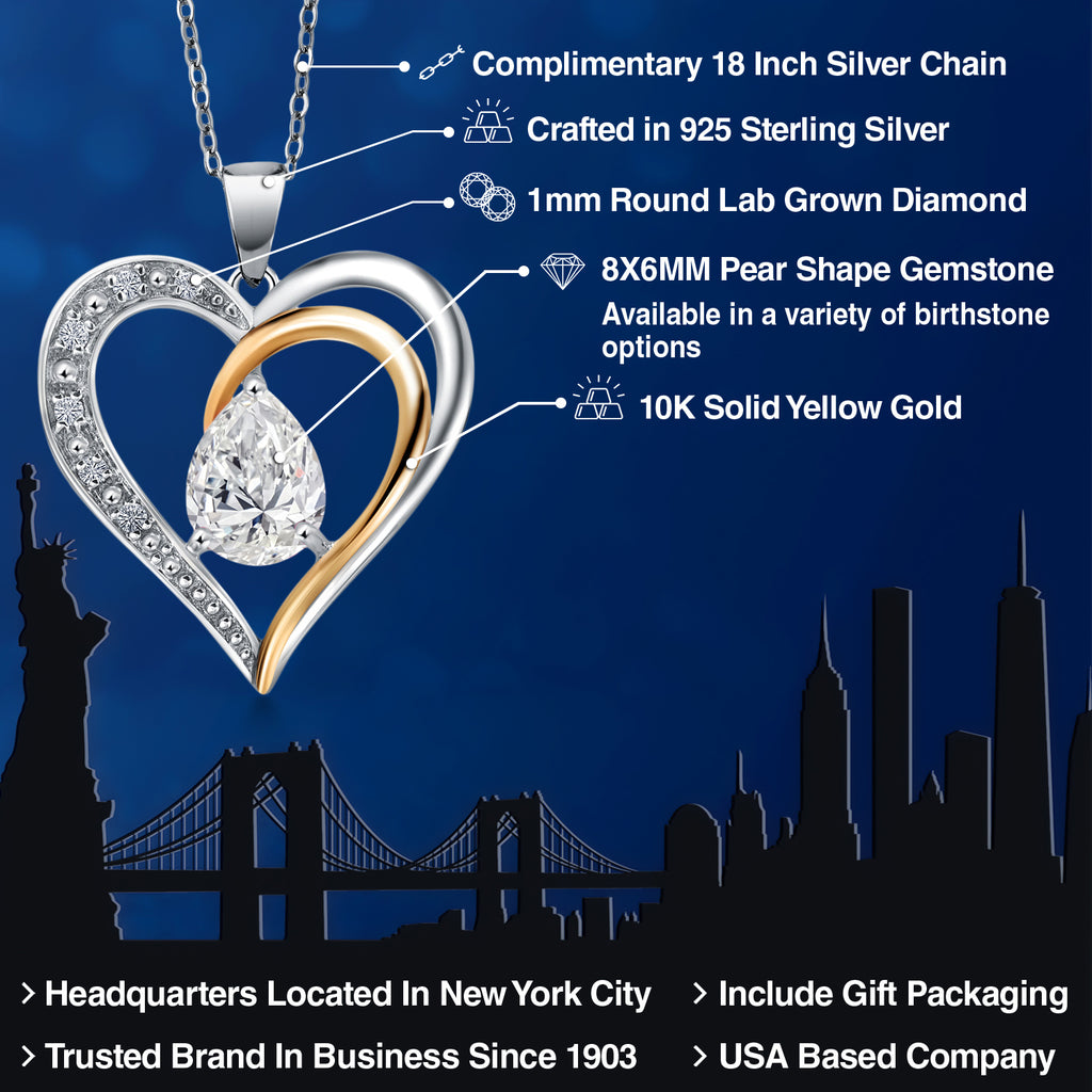 Pendant in 925 Sterling Silver and 10K Yellow Gold
