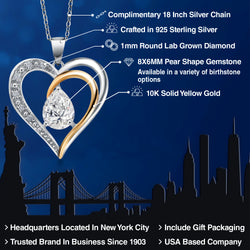 Pendant in 925 Sterling Silver and 10K Yellow Gold