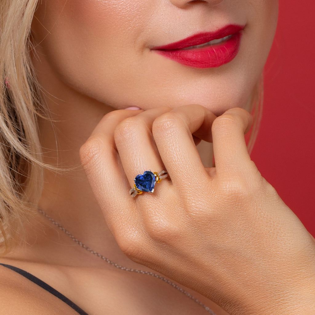 Ring in 925 Sterling Silver and 10K Yellow Gold