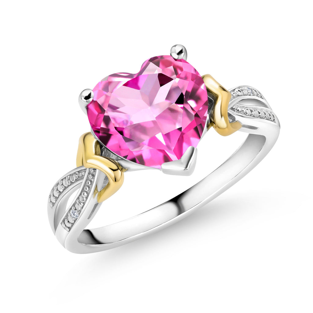 Pure Pink Mystic Topaz_5_Ring in 925 Sterling Silver and 10K Yellow Gold