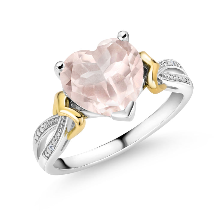 Rose Quartz_5_Ring in 925 Sterling Silver and 10K Yellow Gold