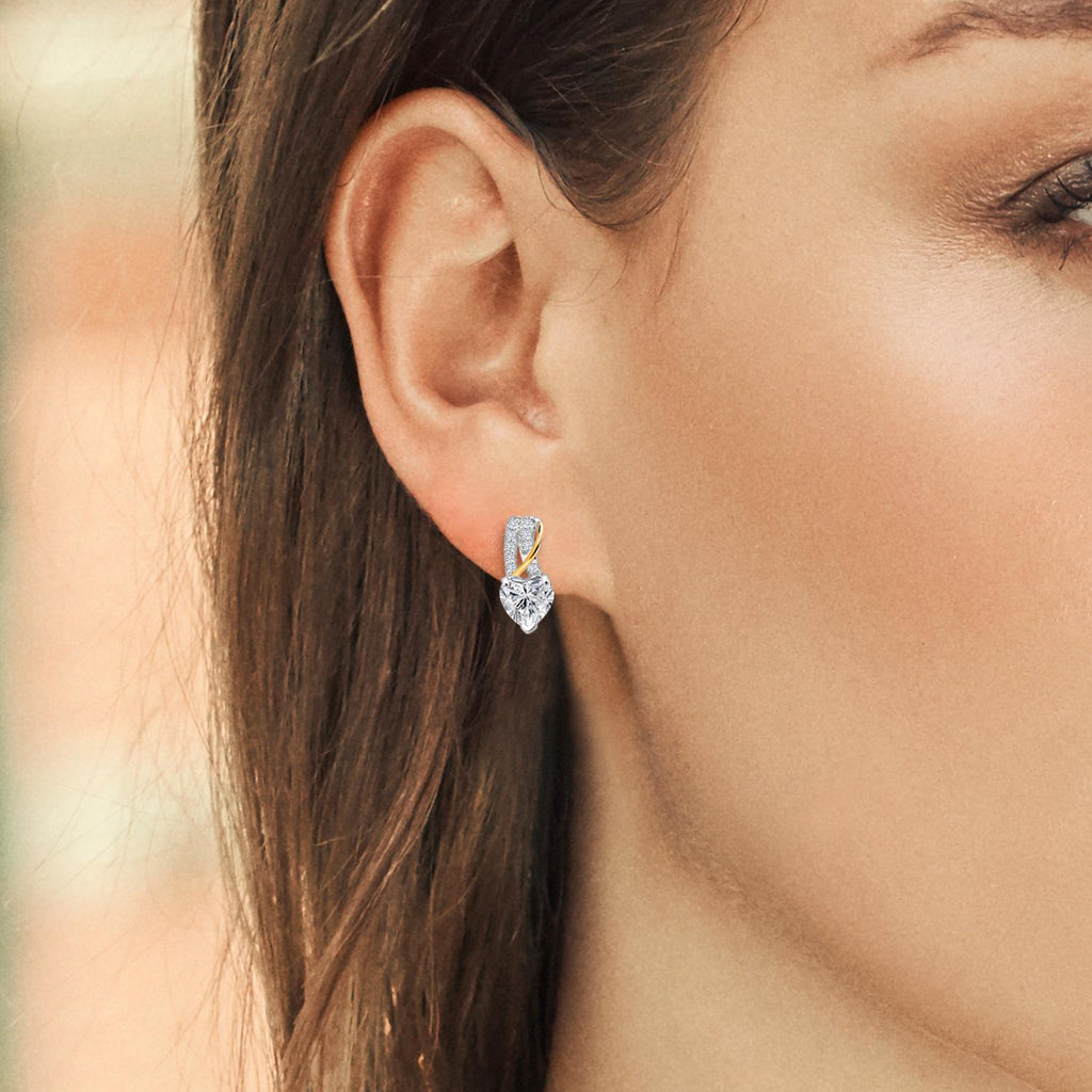Earrings in 925 Sterling Silver and 10K Yellow Gold