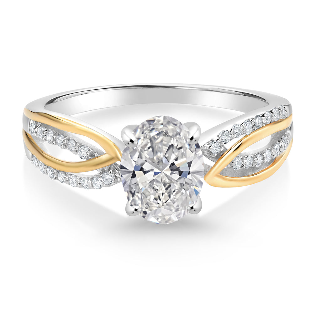 Ring in 925 Sterling Silver and 10K Yellow Gold