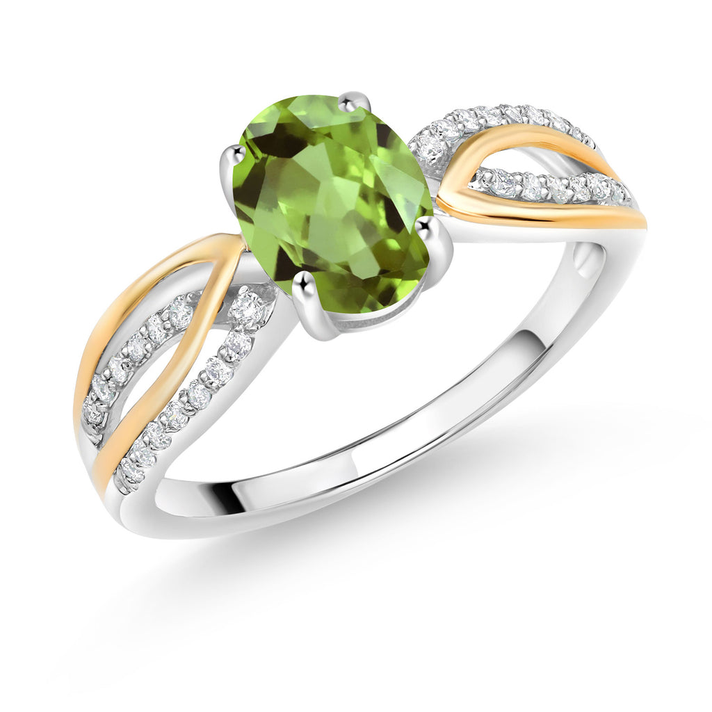 Peridot - August_5_Ring in 925 Sterling Silver and 10K Yellow Gold