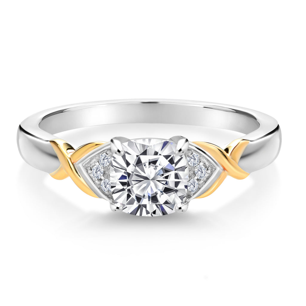 Ring in 925 Sterling Silver and 10K Yellow Gold