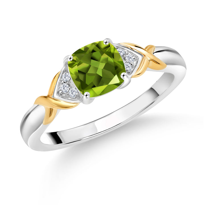 Peridot - August_5_Ring in 925 Sterling Silver and 10K Yellow Gold