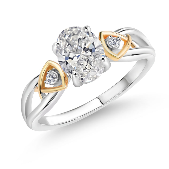 Ring in 925 Sterling Silver and 10K Yellow Gold